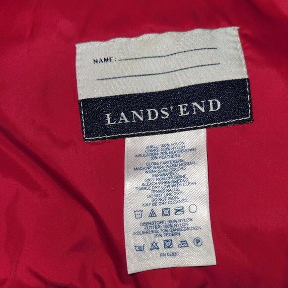Lands End Womens Red Puffer Vest Large Quilted Sleeveless Jacket Rack - Picture 4 of 6